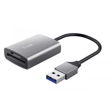 Čítačka kariet, pre SD + MicroSD kartu, USB 3.2 gen1, "TRUST Dalyx", strieborná