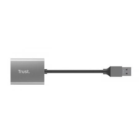 Čítačka kariet, pre SD + MicroSD kartu, USB 3.2 gen1, "TRUST Dalyx", strieborná