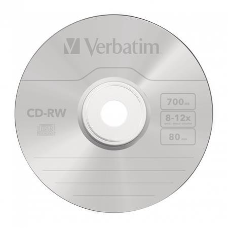 CD-RW disk, prepisovateľný, SERL, 700MB, 8-12x, 1 ks, klasický obal, VERBATIM