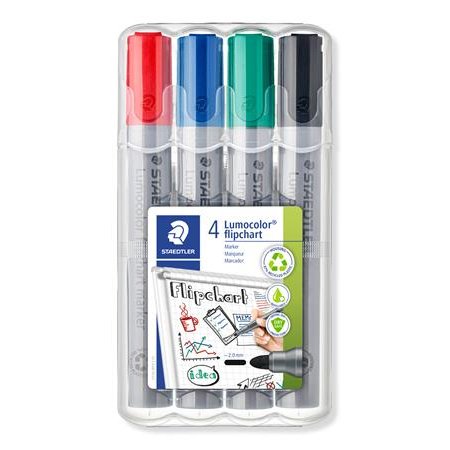 Popisovač na flipcharty, sada, 2 mm, kužeľový hrot, STAEDTLER "356", 4 rôzne farby