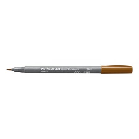 Fixka v tvare štetca, sada, STAEDTLER "Pigment brush 371", 12 rôznych prírodných farieb