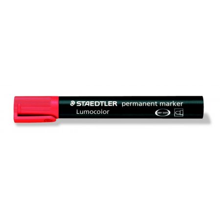 Permanentný popisovač, 2 mm, kužeľový hrot, STAEDTLER "Lumocolor 352", červený