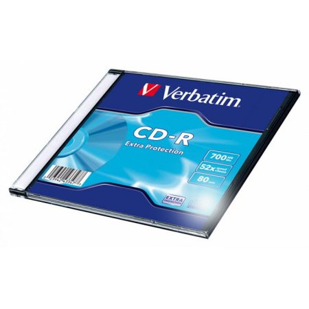 CD-R disk, 700 MB, 52x, 1 ks, tenký obal, VERBATIM "DataLife"