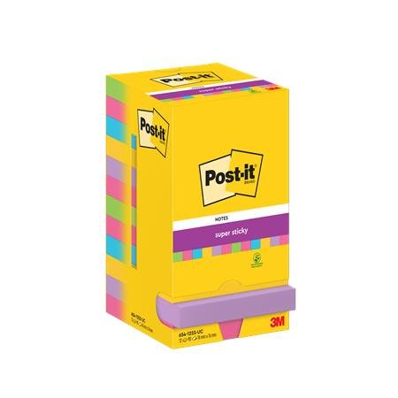 Samolepiace bloky, 76x76 mm, 100 listov, 3M POSTIT "Super Sticky", mix