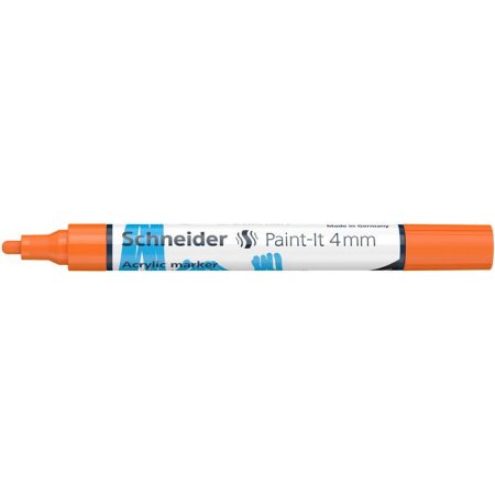 Akrylový popisovač, 4 mm, SCHNEIDER "Paint-It 320", oranžový