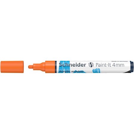 Akrylový popisovač, 4 mm, SCHNEIDER "Paint-It 320", oranžový