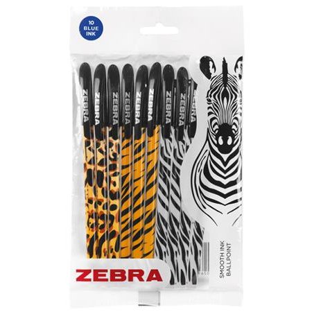 Guľôčkové pero, 0,27 mm, s vrchnákom, rôzne telo pera, ZEBRA "Animal Doodler`z", modrá