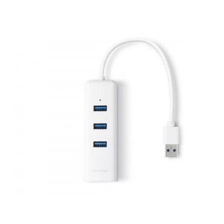 USB ethernetový sieťový adaptér s USB hubom, 3 porty, USB 3.0, TP-Link "UE330"