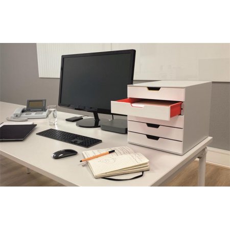 Zásuvkový box, plastový, 5 zásuviek , DURABLE "VARICOLOR® 5", biela