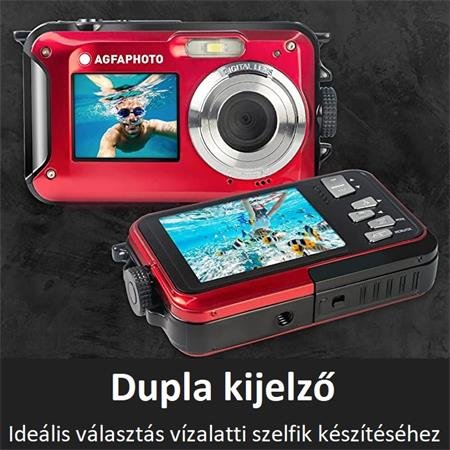 Fotoaparát, kompaktný, digitálny, vodeodolný, AGFA "WP8000", červená