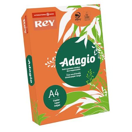 Kopírovací papier, farebný, A4, 80 g, REY "Adagio", intenzívna oranžová