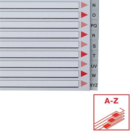 Register, plastový A4 Maxi, A-Z, ESSELTE, sivý