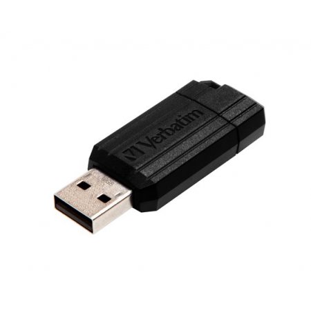 USB kľúč, 16GB, USB 2.0, 10/4MB/sec, VERBATIM "PinStripe", čierna