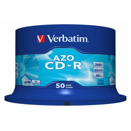 CD-R disk, Jewelcase, AZO, 700MB, 52x, 50 ks, cake box, VERBATIM "DataLife Plus"