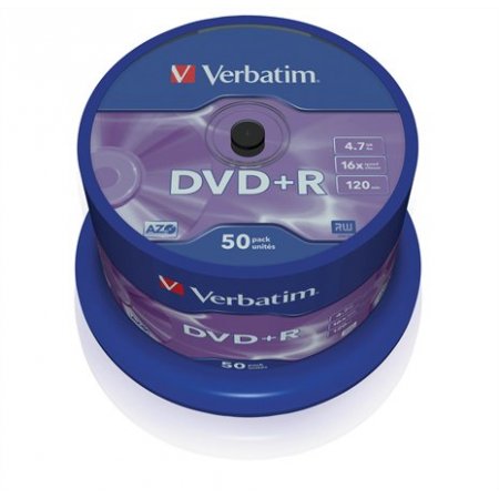 DVD+R disk, AZO, 4,7GB, 16x, 50 ks, cake box, VERBATIM