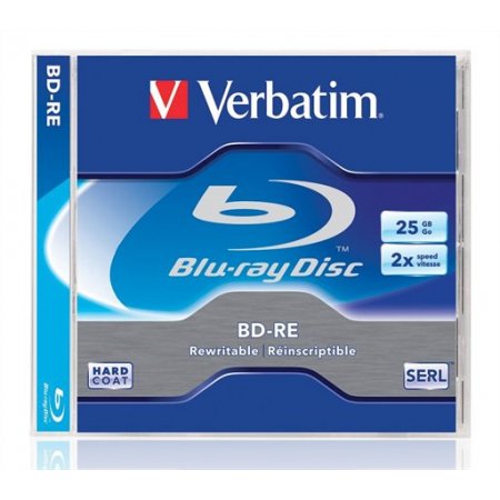 BD-RE BluRay disk, prepisovateľný, 25GB, 1-2x, 1 ks, klasický obal, VERBATIM