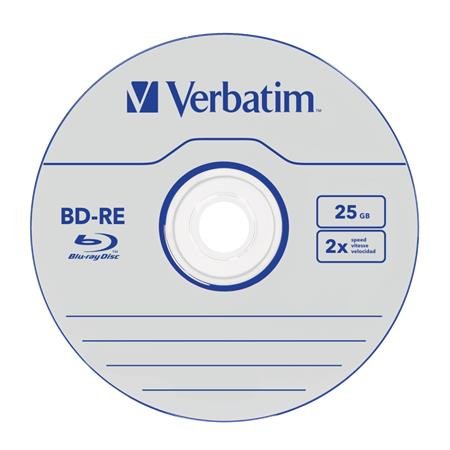 BD-RE BluRay disk, prepisovateľný, 25GB, 1-2x, 1 ks, klasický obal, VERBATIM