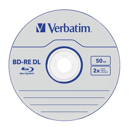 BD-RE BluRay disk, dvojvrstvový, prepisovateľný, 50GB, 2x, 1 ks, klasický obal, VERBATIM