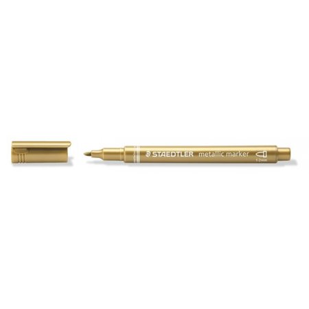 Dekoračný popisovač, 1-2 mm, kužeľový, STAEDTLER, zlatý