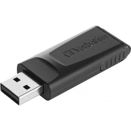 USB kľúč, 128GB, USB 2.0, VERBATIM "Slider", čierny