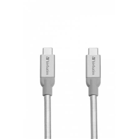 USB kábel, USB-C 3.1 - USB-C , 30 cm, VERBATIM, strieborná