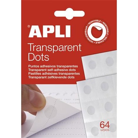 Lepiace bodky, odnímateľné, APLI "Transparent Dots", priesvitné