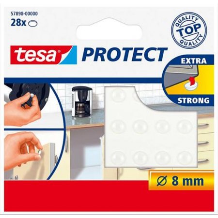 Ochranné protihlukové/protišmykové podložky, 8 mm, TESA "Protect", priehľadné