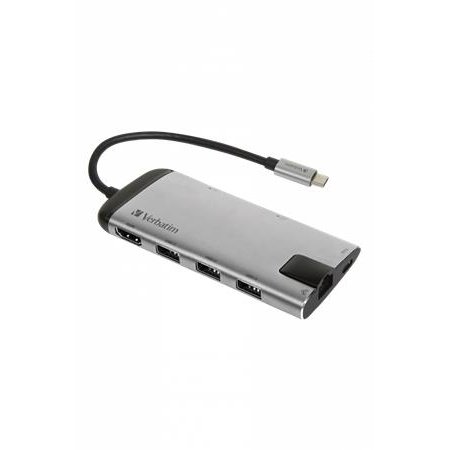 USB HUB, USB-C/USB 3.0/HDMI/Ethernet/SD/microSD, VERBATIM