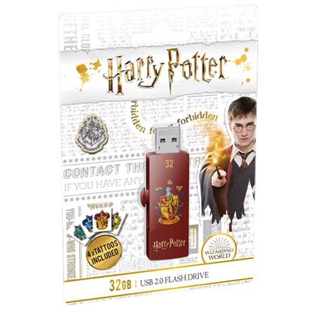 USB kľúč, 32GB, USB 2.0, EMTEC "Harry Potter Gryffindor"