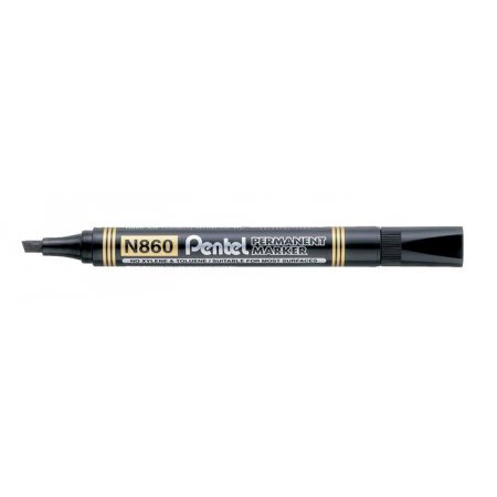 Permanentný popisovač, 0,6-4,5 mm, zrezaný hrot, PENTEL "N860", čierna