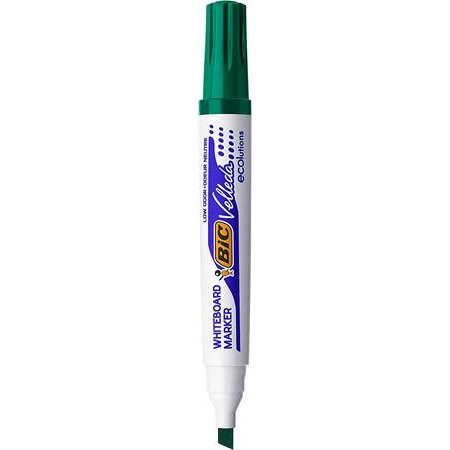 Popisovač na biele a flipchartové tabule, 1,1-5,6 mm, zrezaný hrot, BIC "Velleda ecolutions", zelený