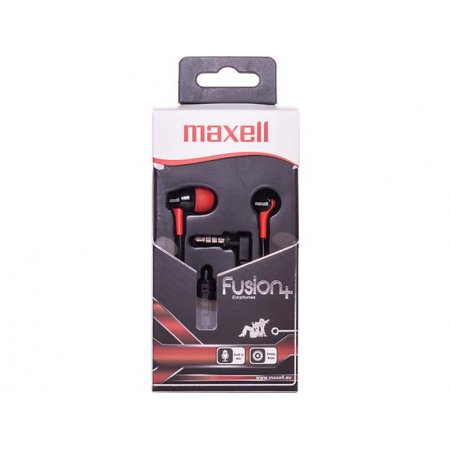 Slúchadlá, s mikrofónom, MAXELL "Fusion+",  červená-čierna