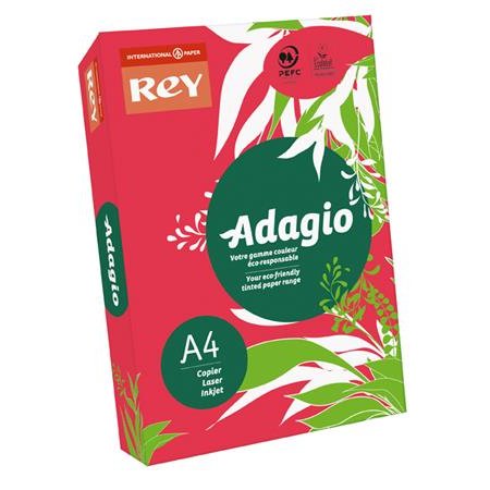 Kopírovací papier, farebný, A4, 80 g, REY "Adagio", intenzívna červená