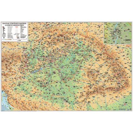 Podložka na stôl, obojstranná,"Szent Korona országai/Történeti emlékek - Historická mapa Maďarska/Pamiatky "výrobok v MJ