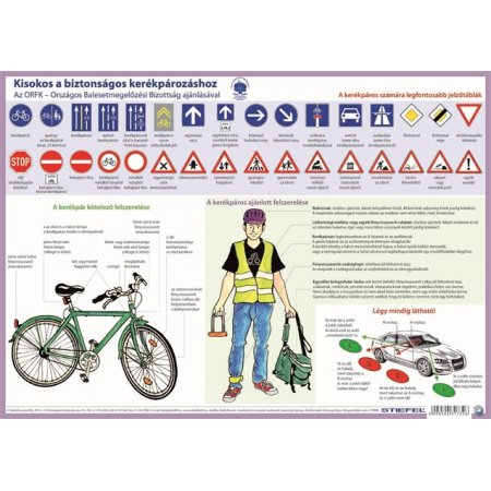 Podložka na stôl, obojstranná, A3, STIEFEL "Kerékpáros túlélés tízparancsolata - Predpisy pre cyklistov" - výrobok v MJ