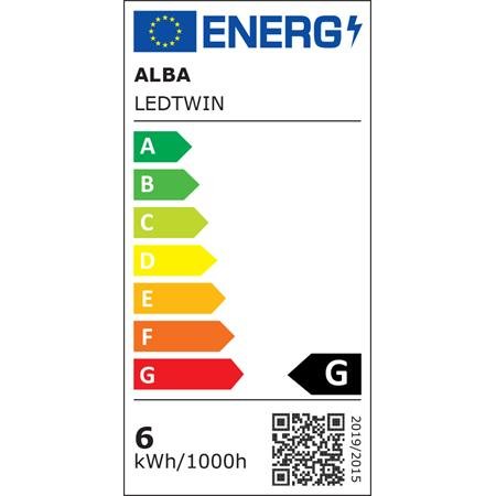 Stolová lampa, LED, 6 W, ALBA "Ledtwin", čierna