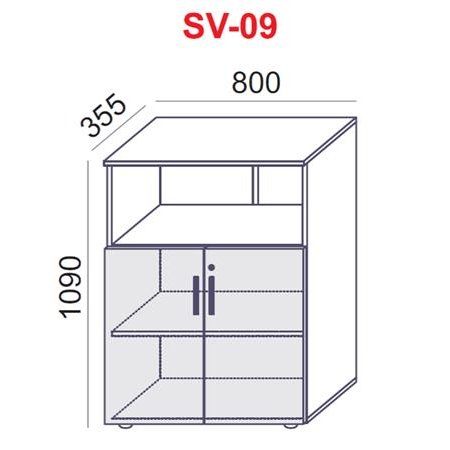 Skriňa, kombinovaná, s policami, MAYAH "Freedom SV-09", jaseň