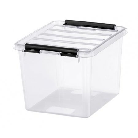 Úložný box, plastový, 3 l, čierne úchytky, SMARTSTORE "Classic 3", priehľadný