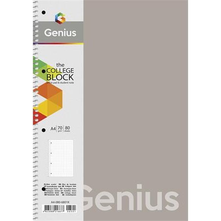 Špirálový zošit, linajkový, A4, 80 listov, PP obal, SHKOLYARYK "Genius", mix