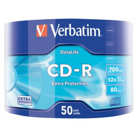 CD-R disk, 700MB, 52x, 50 ks, zmršťovacie balenie, VERBATIM "DataLife"