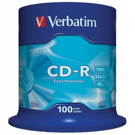 CD-R disk, 700MB, 52x, 100 ks, cake box, VERBATIM "DataLife"