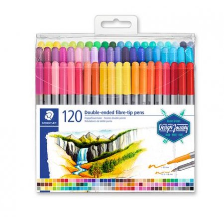 Fixky, sada, 0,8/3,0 mm, obojstranné, STAEDTLER "3200", 120 rôznych farieb