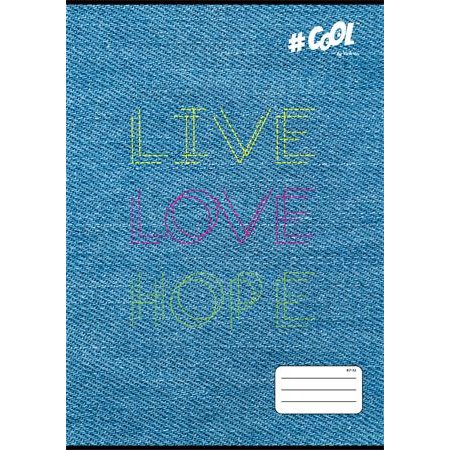 Zošit, A4, štvorčekový, 32 listov, COOL BY VICTORIA, "Live-love-hope", "87-32"