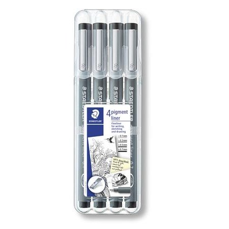 Liner, sada, STAEDTLER "Pigment Liner", čierny