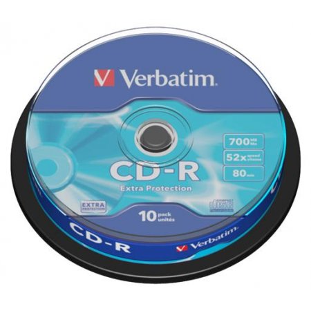 CD-R disk, 700 MB, 52x, 10 ks, cake box, VERBATIM "DataLife"