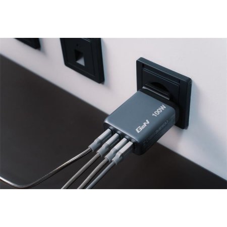 Sieťová nabíjačka, 2xUSB-C PD (100W), USB-C PD (65W), USB-A QC 3.0, EU/UK/US, GaN, VERBATIM