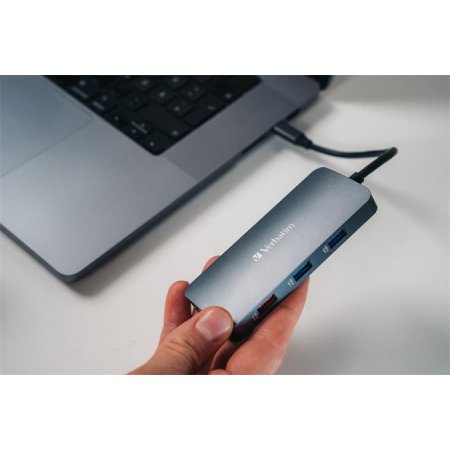 USB HUB, 2xUSB-C/1xHDMI/3xUSB-A/RJ45/SD/mSD, VERBATIM