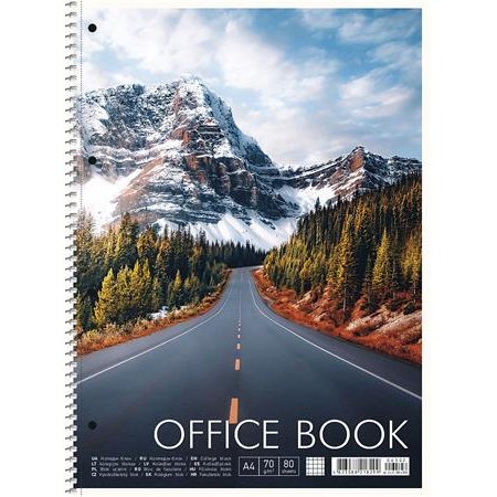 Špirálový zošit, A4+, štvorčekový, 80 listov, SHKOLYARYK "Office book", mix