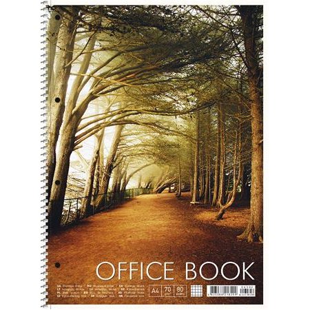 Špirálový zošit, A4+, štvorčekový, 80 listov, SHKOLYARYK "Office book", mix