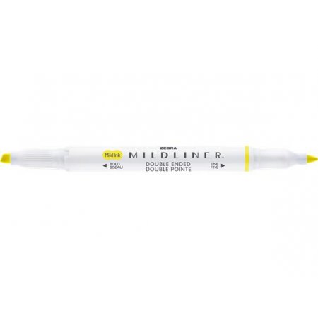 Zvýrazňovač, 1,0/3,5 mm, obojstranný, ZEBRA "Mildliner Fluorescent", žltá